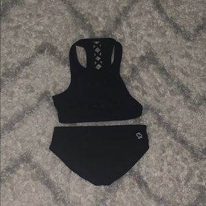 Navy blue girls bathing suit